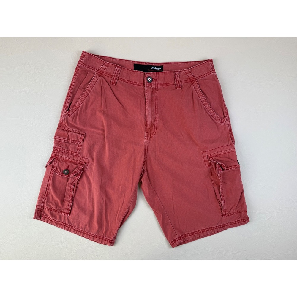 Y2K Streetwear Cargo Shorts Faded Red Utility 31 Plugg